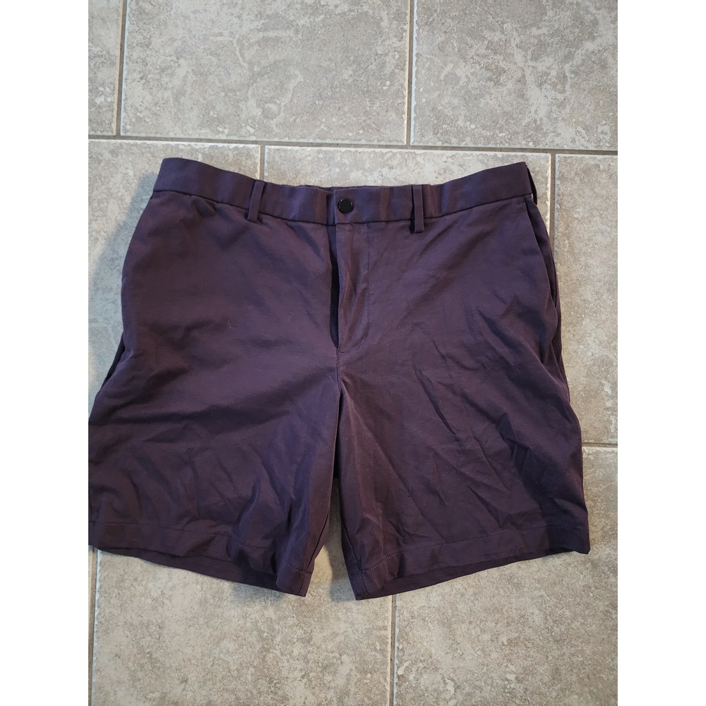 Banana‎ Republic Luxe City Shorts Mens 35 Purple Flat Front Stretch Drawstring
